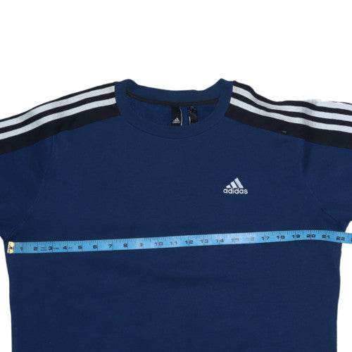 Adidas Men Blue Crew Neck Pullover Sweatshirt Size M
