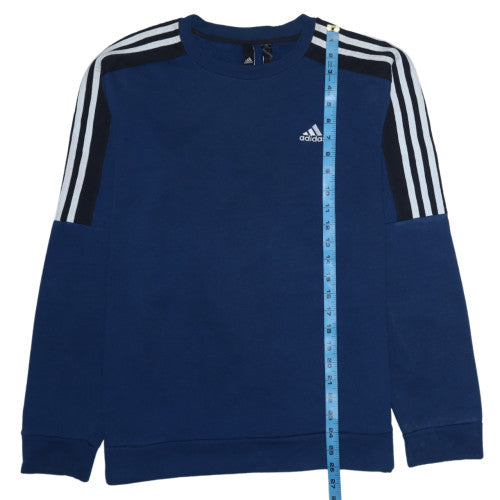 Adidas Men Blue Crew Neck Pullover Sweatshirt Size M