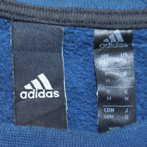 Adidas Men Blue Crew Neck Pullover Sweatshirt Size M