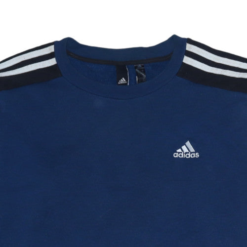 Adidas Men Blue Crew Neck Pullover Sweatshirt Size M