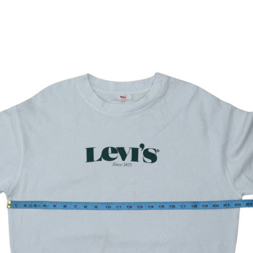 Levi's Men's White Logo Crew Neck Sweatshirt Size M