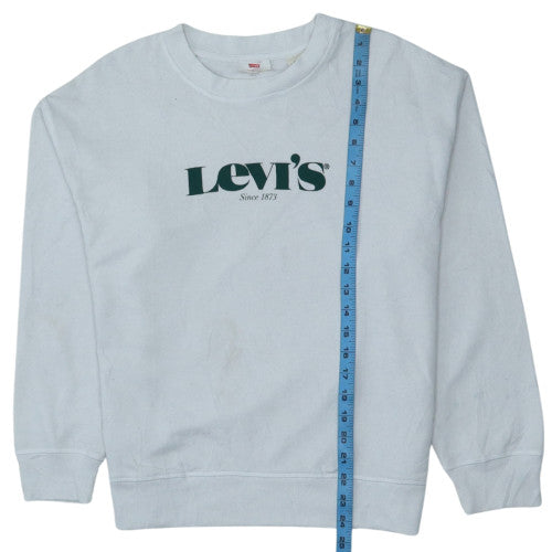 Levi's Men's White Logo Crew Neck Sweatshirt Size M