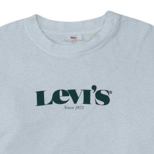 Levi's Men's White Logo Crew Neck Sweatshirt Size M