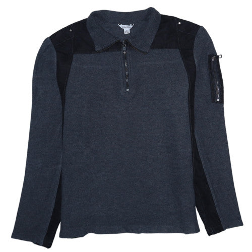 Calvin Klein Mens Grey Collared 1/2 Zip Knit Sweatshirt Size M