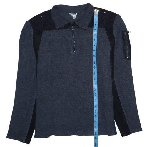 Calvin Klein Mens Grey Collared 1/2 Zip Knit Sweatshirt Size M