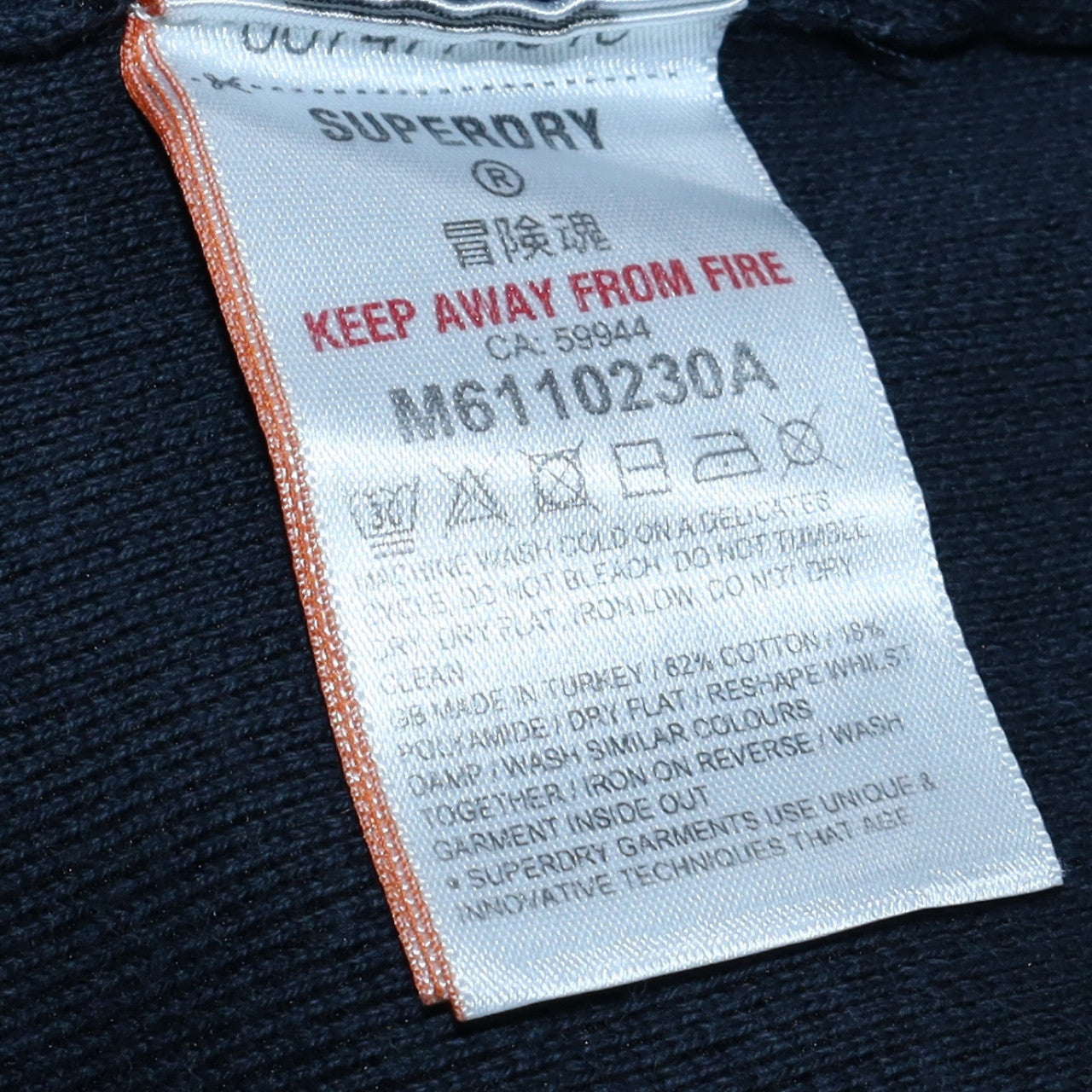 Superdry Men's Blue Cotton Crew Neck Pullover Sweatshirt Size L