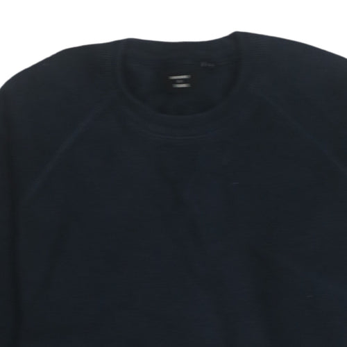Superdry Men's Blue Cotton Crew Neck Pullover Sweatshirt Size L