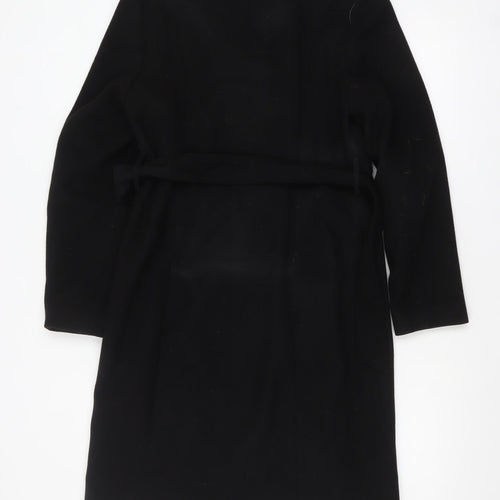 Marks and Spencer Women's Black Belted Long Overcoat Size 8