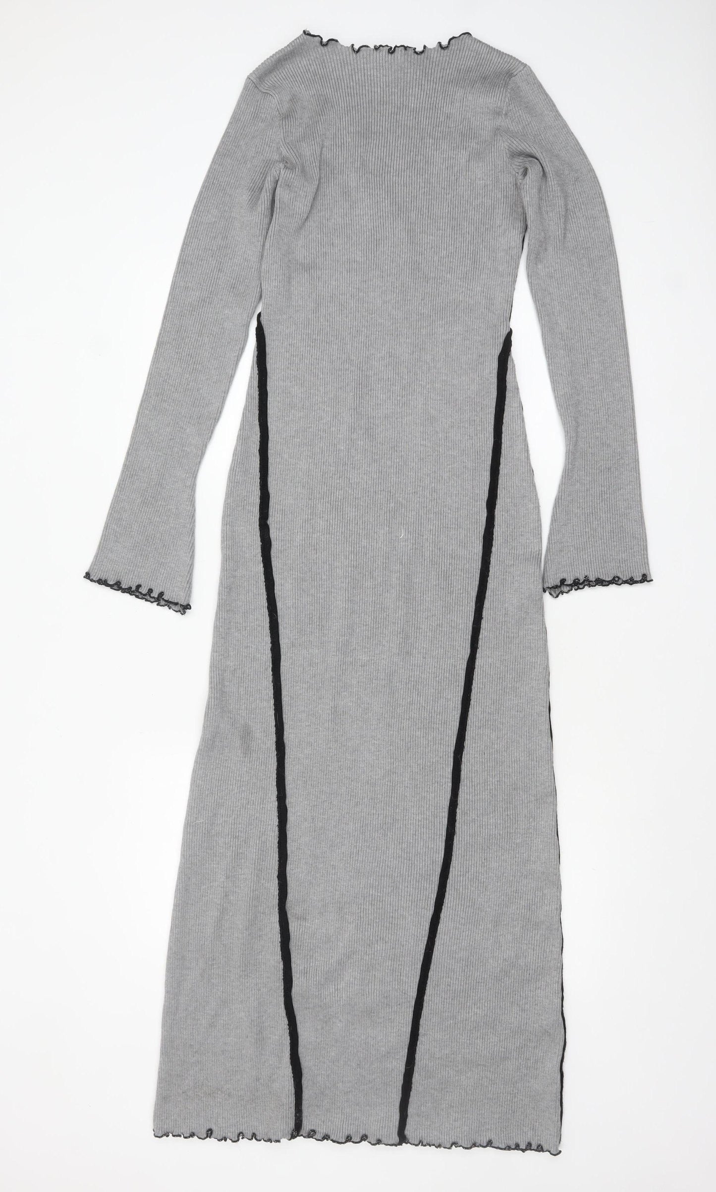 Warehouse Women’s Grey Knit Bodycon Midi Dress Size S