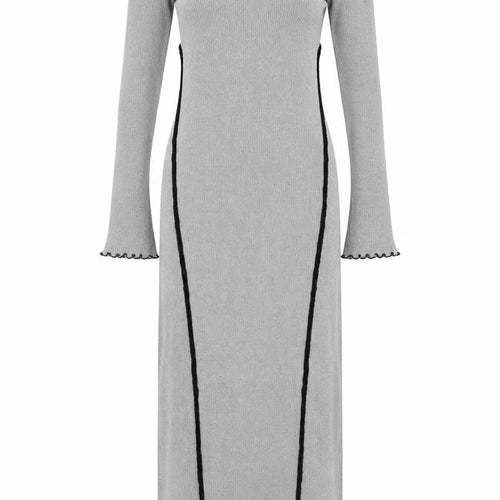 Warehouse Women’s Grey Knit Bodycon Midi Dress Size S