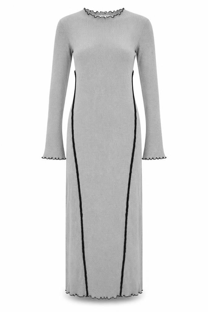 Warehouse Women’s Grey Knit Bodycon Midi Dress Size S