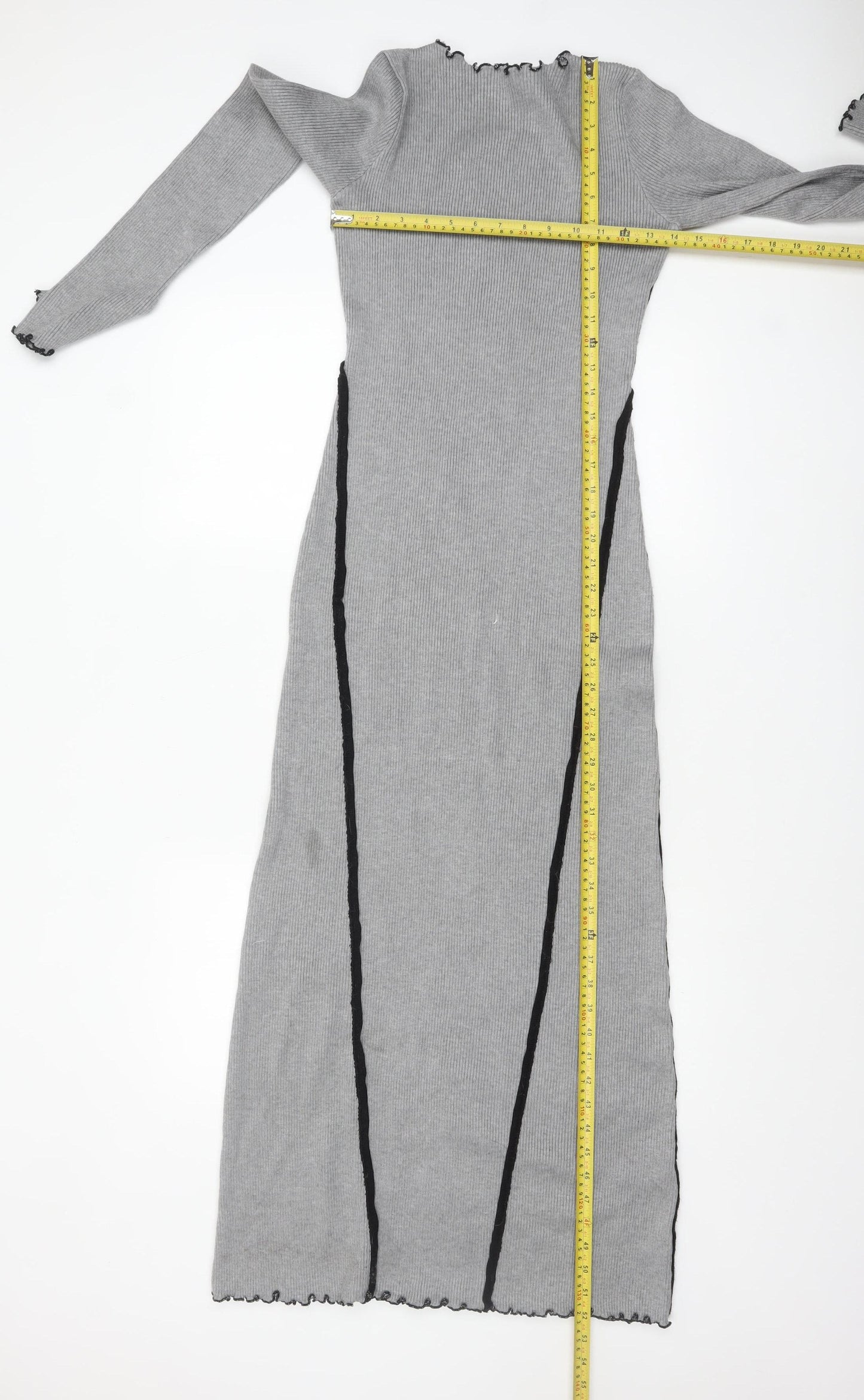 Warehouse Women’s Grey Knit Bodycon Midi Dress Size S