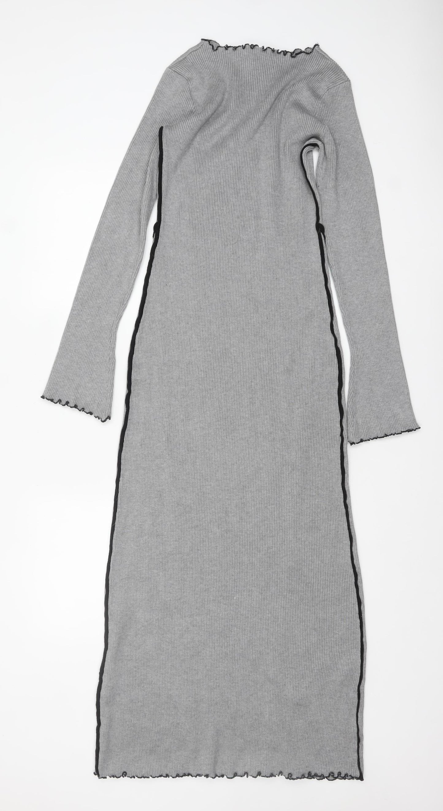 Warehouse Women’s Grey Knit Bodycon Midi Dress Size S