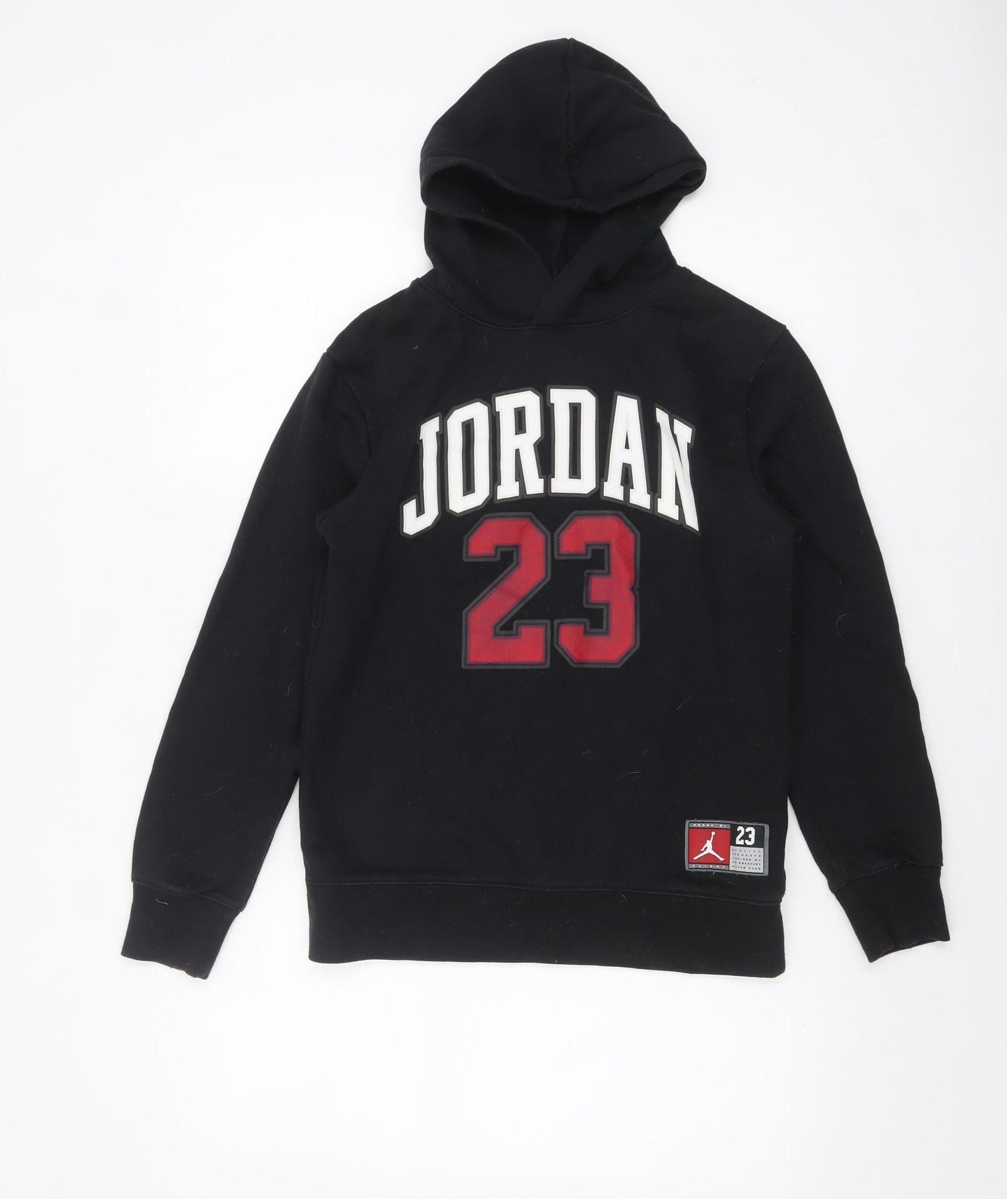 Jordan Boys Black 12-13 Years Pullover Hoodie with Logo Front