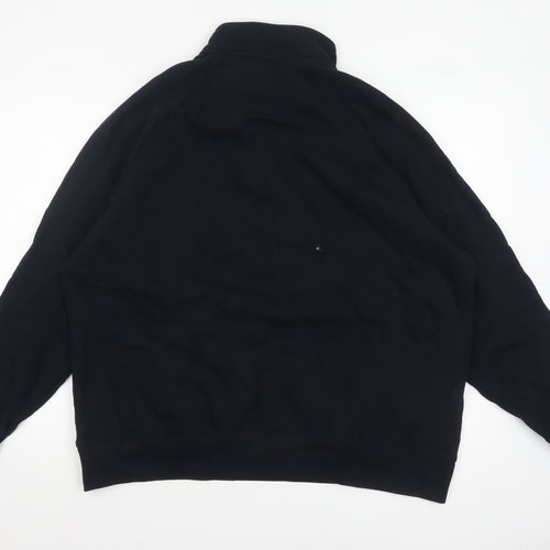 Marks and Spencer Mens Black 2XL Quarter Zip Fleece Sweatshirt
