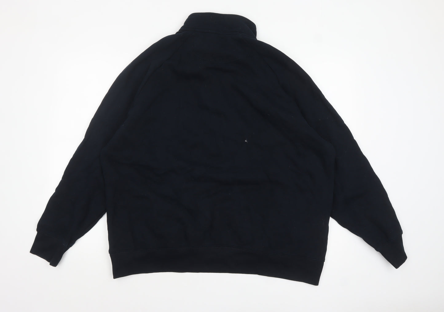 Marks and Spencer Mens Black 2XL Quarter Zip Fleece Sweatshirt