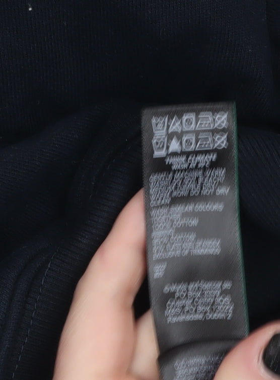 Marks and Spencer Mens Black 2XL Quarter Zip Fleece Sweatshirt