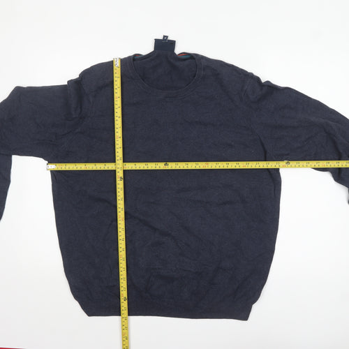 John Lewis Men's Blue Cotton Cashmere Crew Neck Jumper XL