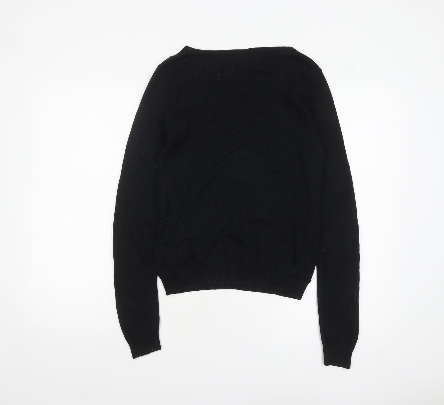 Topshop Women's Black Beaded Knit Pullover Jumper Size 10