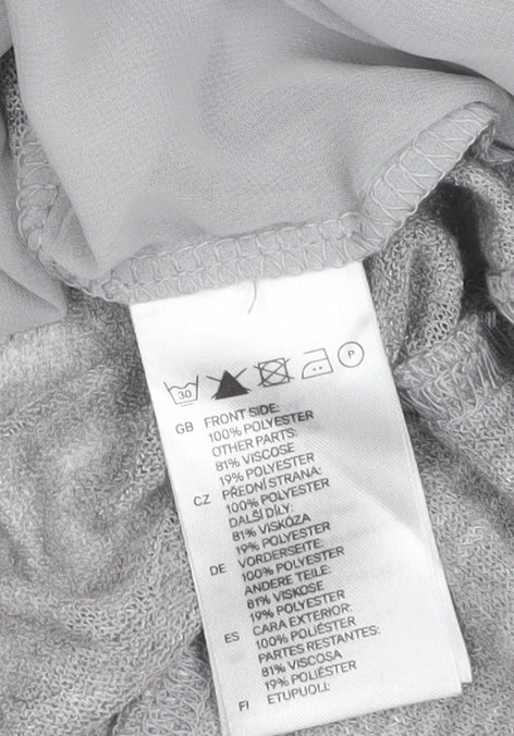 H&M Women Grey Long Sleeve Basic Jersey Top Size 8