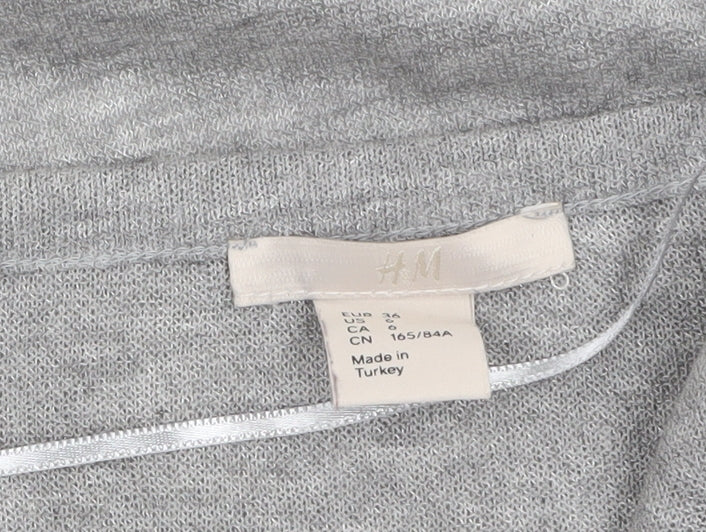 H&M Women Grey Long Sleeve Basic Jersey Top Size 8