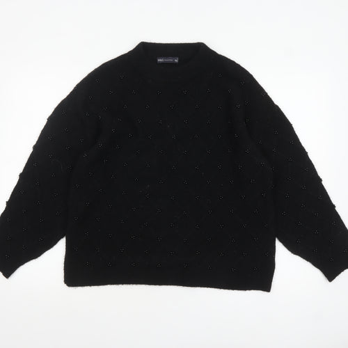 Marks and Spencer Womens Black Beaded Knit Jumper Size M