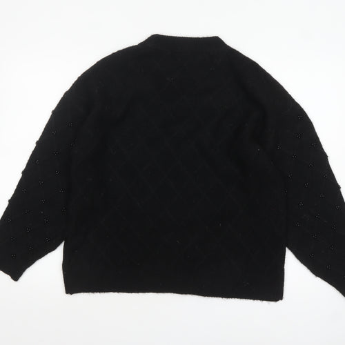 Marks and Spencer Womens Black Beaded Knit Jumper Size M