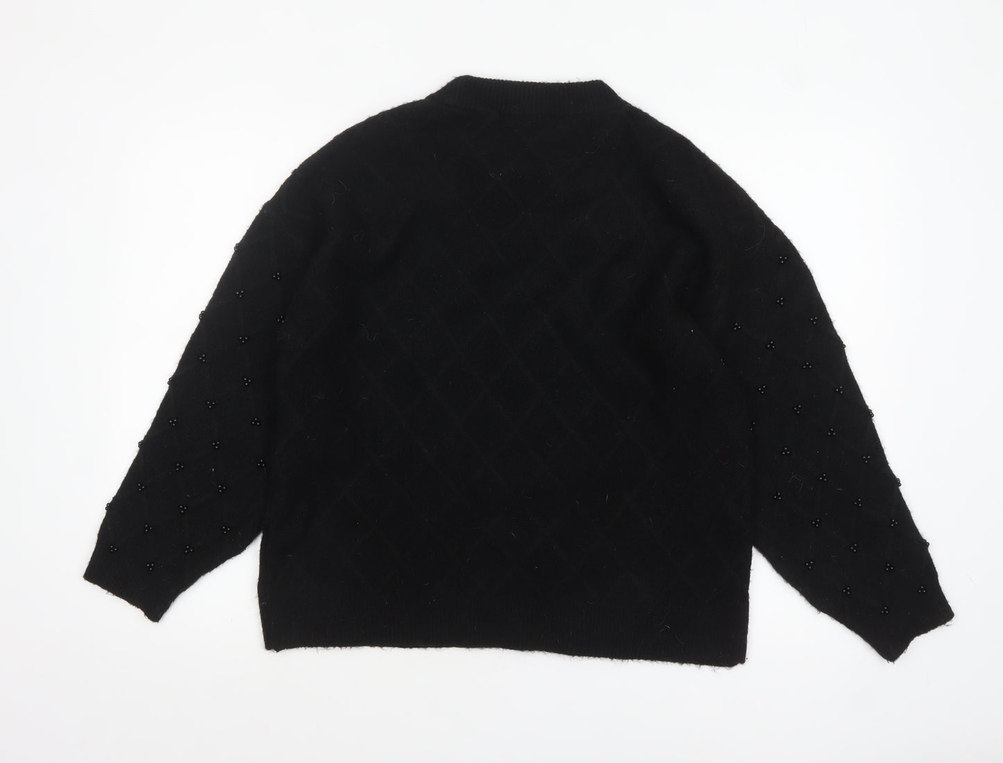 Marks and Spencer Womens Black Beaded Knit Jumper Size M