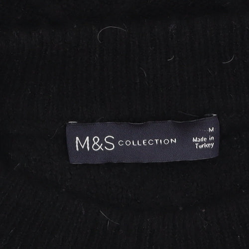 Marks and Spencer Womens Black Beaded Knit Jumper Size M