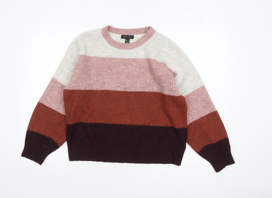 New Look Womens Multicoloured Stripe Knit Pullover Jumper Small