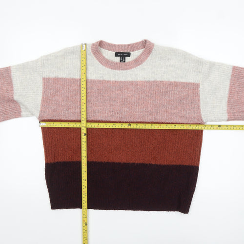 New Look Womens Multicoloured Stripe Knit Pullover Jumper Small