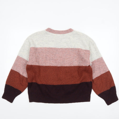 New Look Womens Multicoloured Stripe Knit Pullover Jumper Small