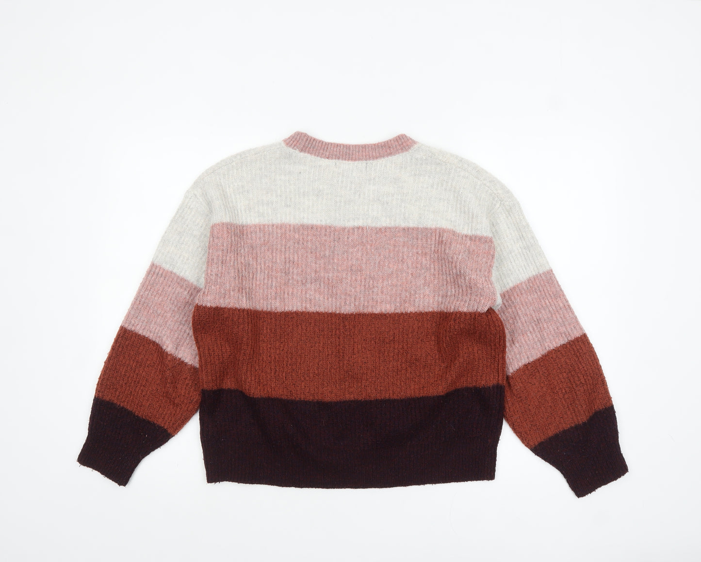 New Look Womens Multicoloured Stripe Knit Pullover Jumper Small