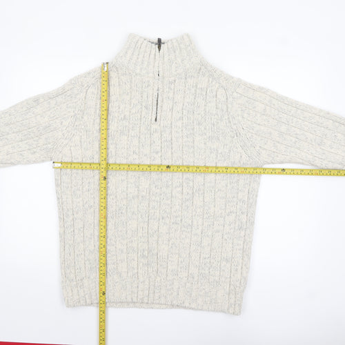 Marks and Spencer Men’s Beige 1/2 Zip Cable-Knit Jumper M