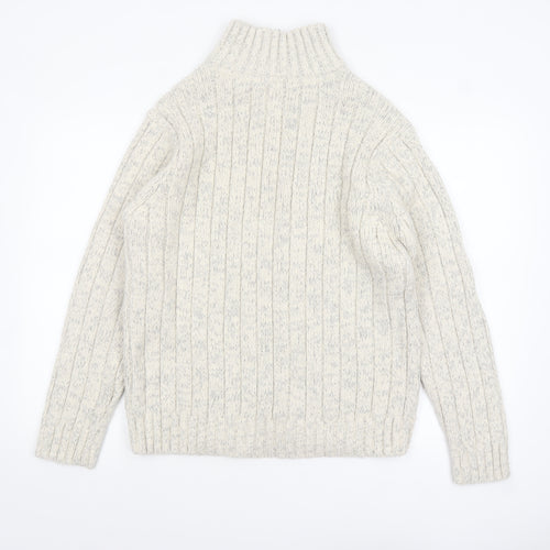 Marks and Spencer Men’s Beige 1/2 Zip Cable-Knit Jumper M