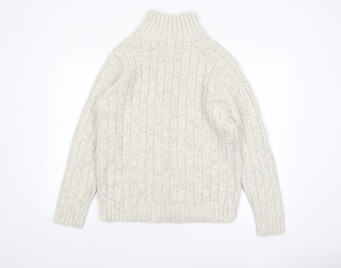 Marks and Spencer Men’s Beige 1/2 Zip Cable-Knit Jumper M