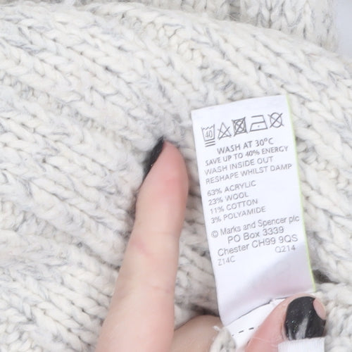Marks and Spencer Men’s Beige 1/2 Zip Cable-Knit Jumper M
