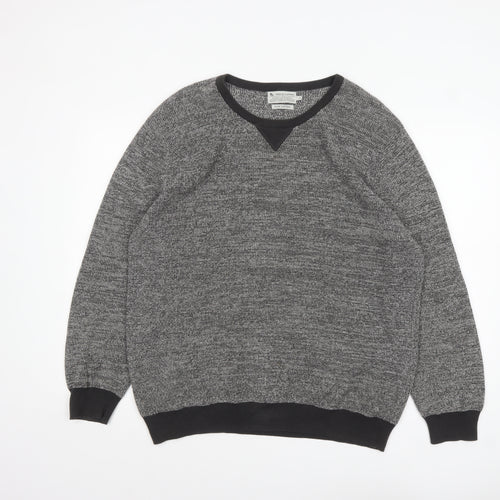 Tu Men Grey Cotton Crew Neck Pullover Jumper Size L