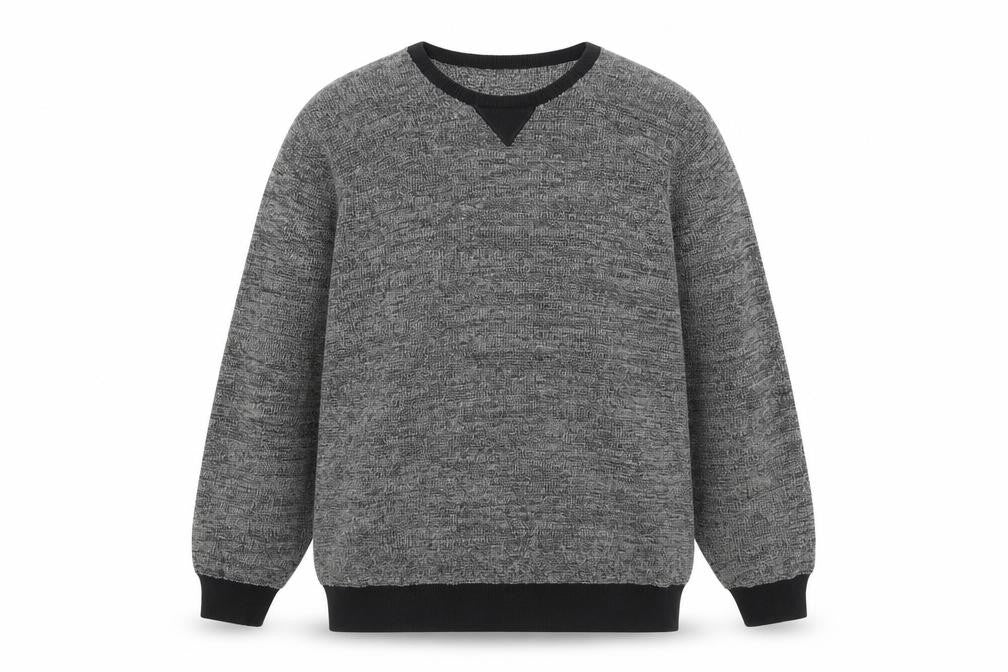 Front view of Tu Men Grey Cotton Crew Neck jumper, size L