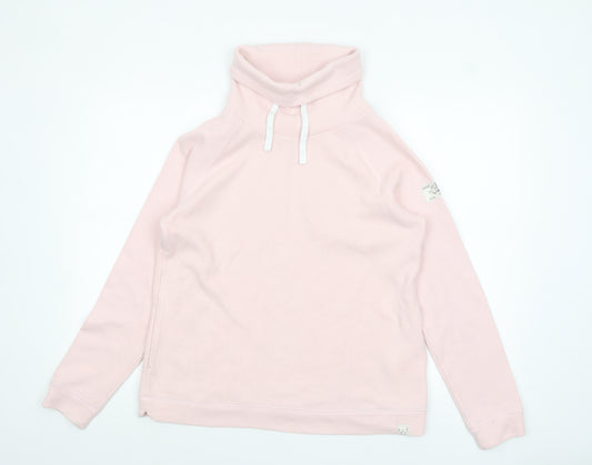 Joules Womens Pink Long Sleeve Pullover Hoodie UK 14 Cotton Blend