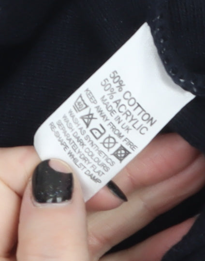 Carson Men Black XL Full Zip Cotton Blend Jumper