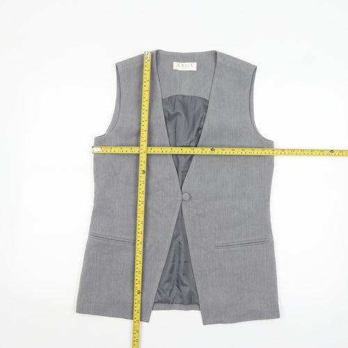 KAIIA Women Grey Suit Waistcoat UK 8 Single Button Tailored Vest