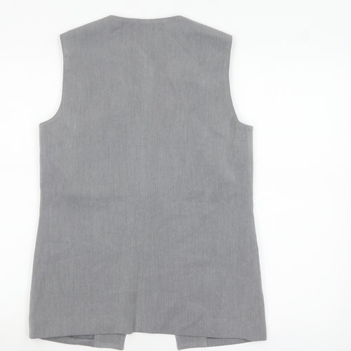 KAIIA Women Grey Suit Waistcoat UK 8 Single Button Tailored Vest