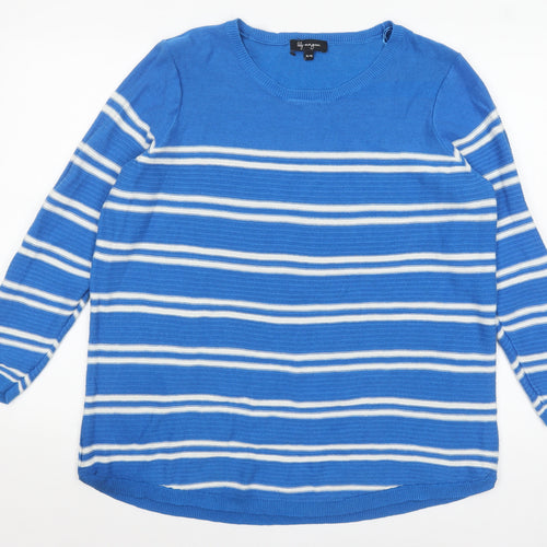Lily Morgan Women's Blue Striped Knit Pullover Jumper XL