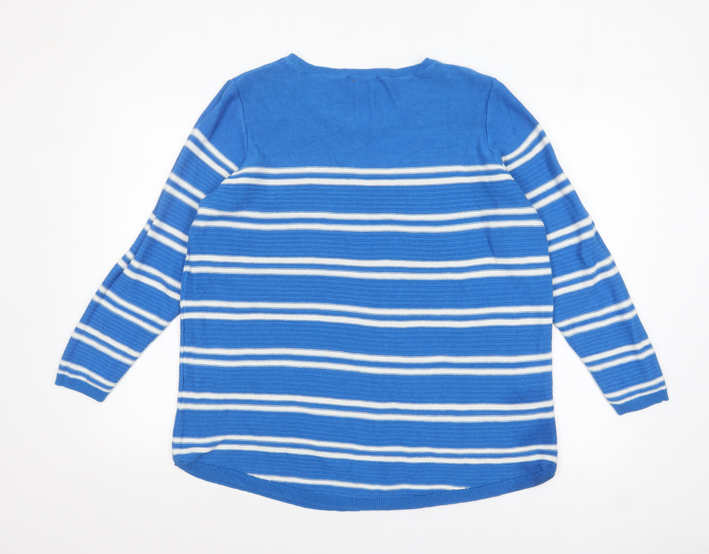Lily Morgan Women's Blue Striped Knit Pullover Jumper XL