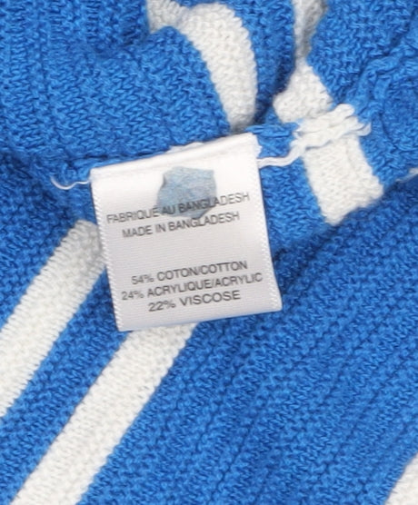 Lily Morgan Women's Blue Striped Knit Pullover Jumper XL