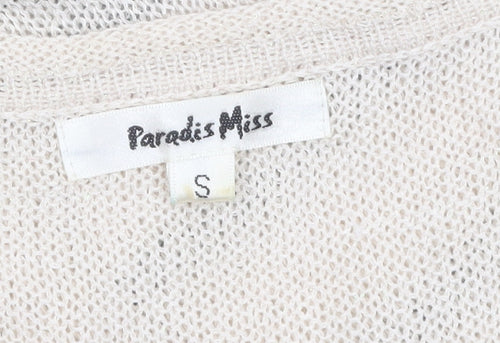 Paradis Miss Women’s Beige Geometric Knit Sleeveless Tank Top S
