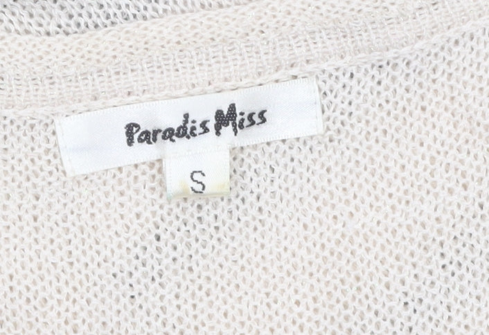 Paradis Miss Women’s Beige Geometric Knit Sleeveless Tank Top S