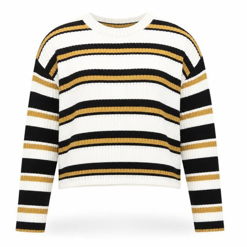 Topshop Petite Women's Multicoloured Striped Cropped Knit Top UK 10