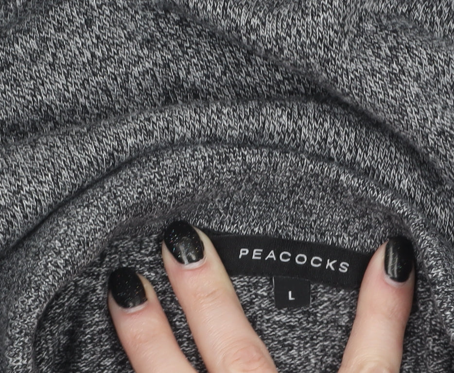 Peacocks Men’s Grey Collared Henley Knit Jumper L Regular Fit